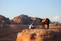 A man and his camel in Petra, Jordan